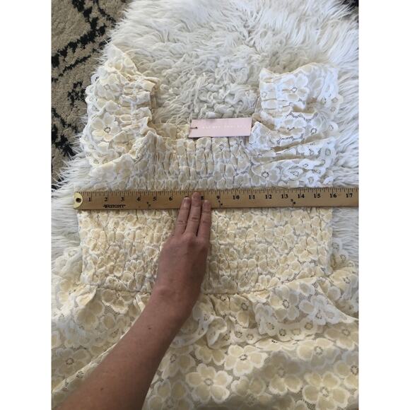 Rachel Parcell Smocked Lace Tiered Dress Large Ruffle NWT White/Off White. BB - Picture 6 of 10